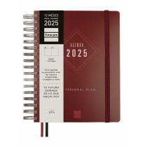 Diary Finocam TEMPUS Burgundy Quarto 15,5 x 21,7 cm 2025