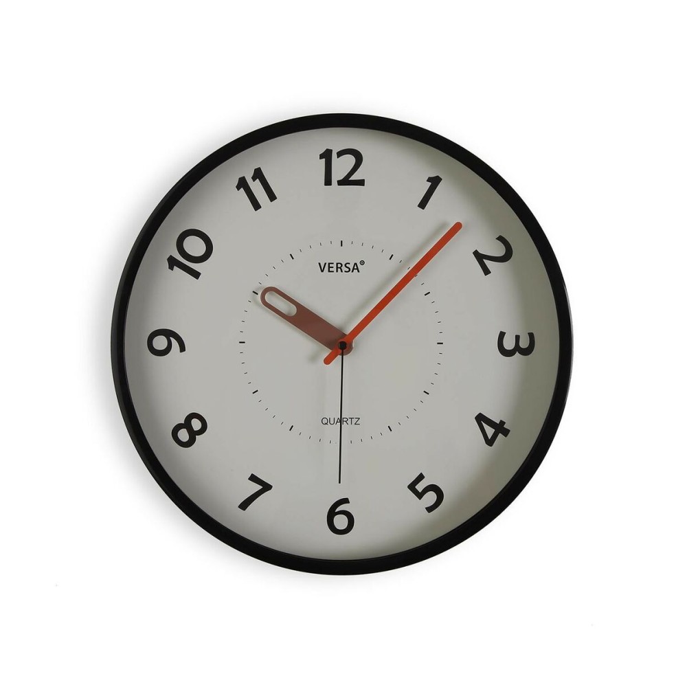 Horloge Murale Versa Noir Plastique 4 x 30 x 30 cm