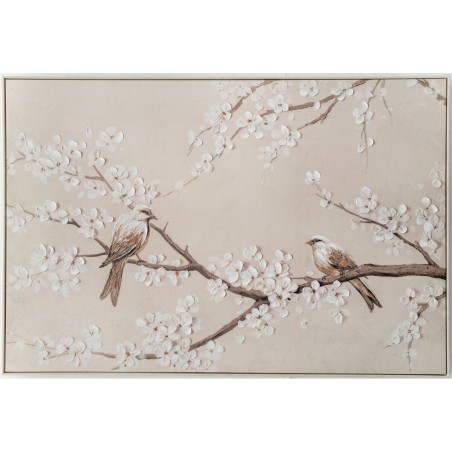 Oil Painting Romimex polystyrene Canvas Birds 150 x 100 x 4 cm 100 x 150 x 4 cm