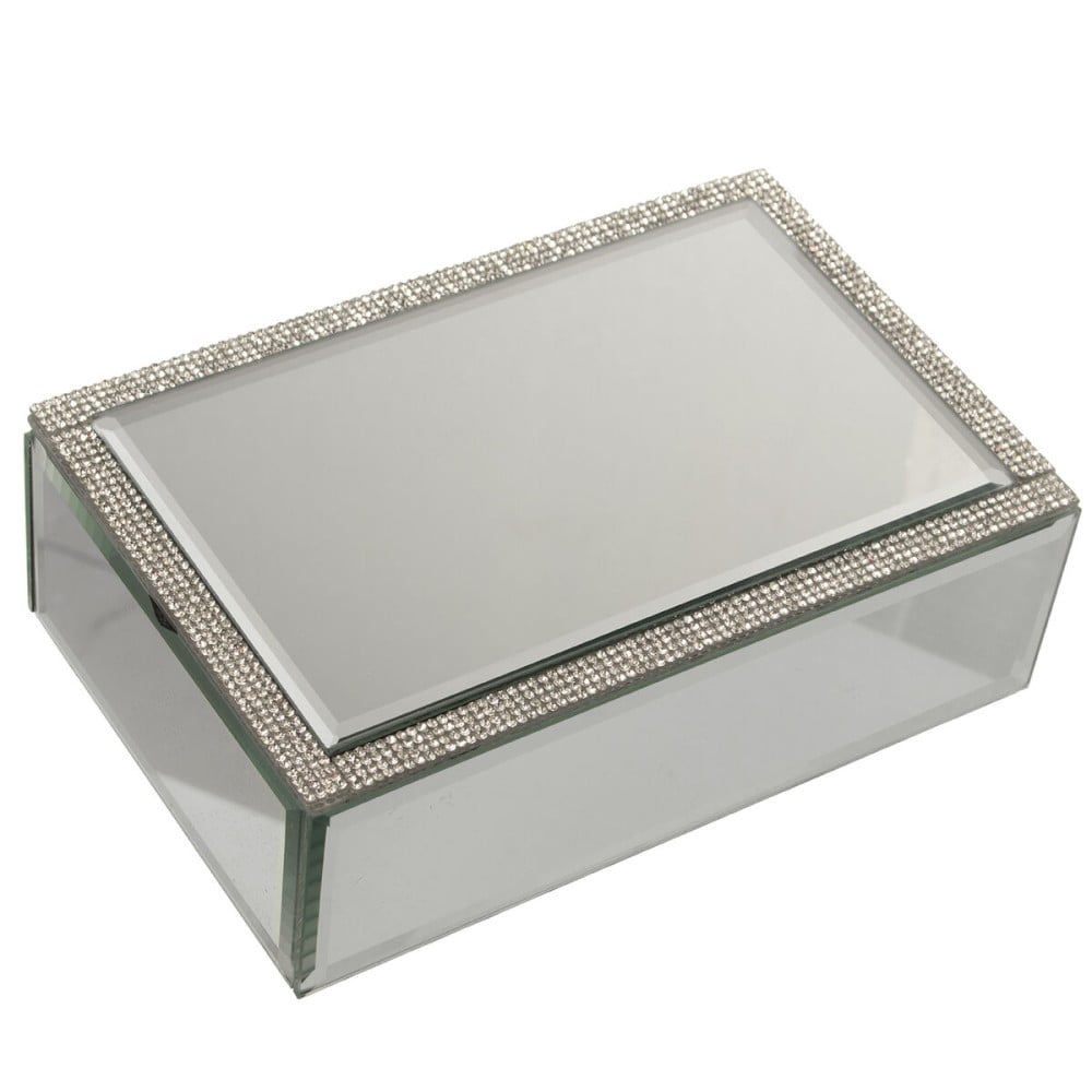 Jewelry box Alexandra House Living Grey Crystal Mirror 20 x 6 x 13 cm