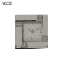 Table clock Alexandra House Living Grey Crystal Mirror 14 x 4 x 14 cm