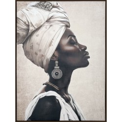 Painting Romimex Velvet MDF Wood African Woman 83 x 123 x 4 cm