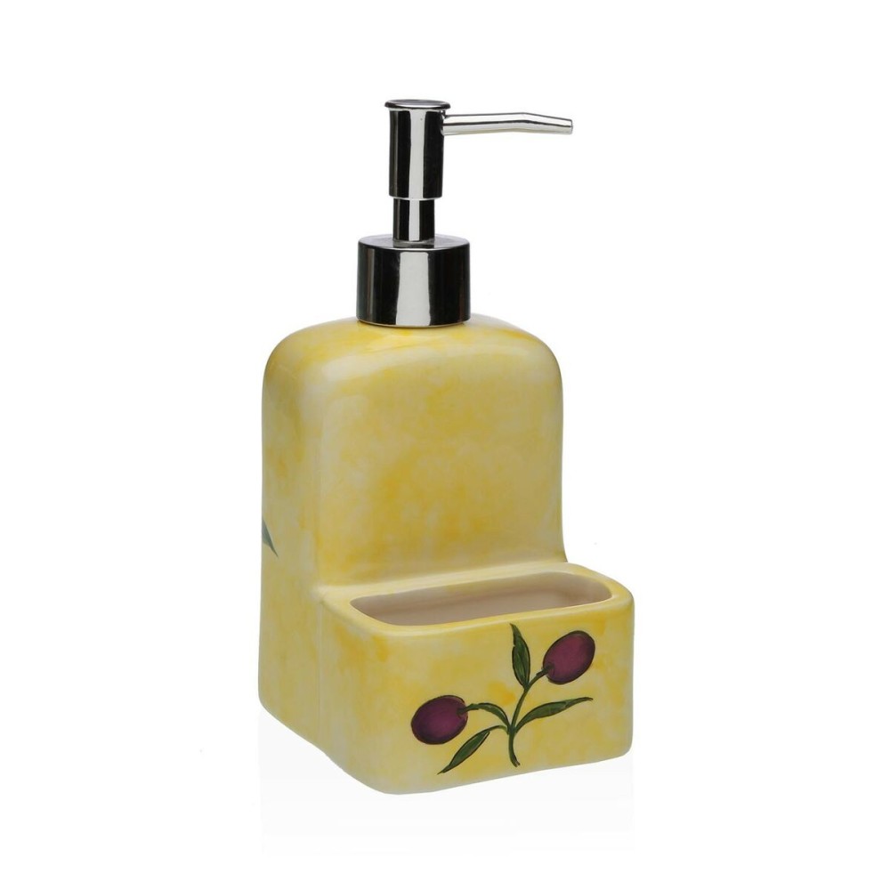 Distributeur de Savon Versa Céramique ABS Dolomite Olive 9 x 18,5 x 8 cm