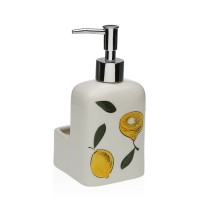 Soap Dispenser Versa Ceramic ABS Dolomite Lemon 9 x 18,5 x 8 cm