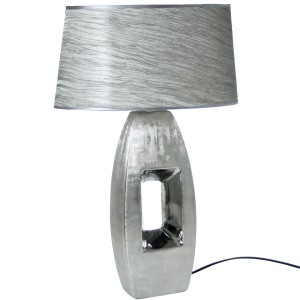 Tischlampe Alexandra House Living Silberfarben aus Keramik 40 W 38 x 60 x 20 cm