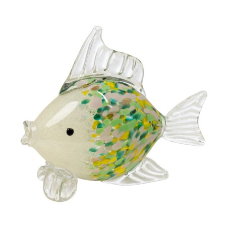 Decorative Figure Romimex Green Glass Fish 25 x 10 x 20 cm