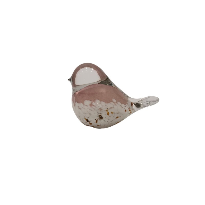 Figurine Décorative Romimex Rose verre Oiseau