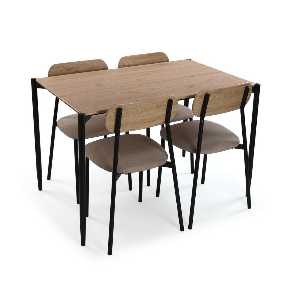 Tisch-Set mit 4 Stühlen Versa PVC Metall Holz MDF 70 x 75 x 110 cm