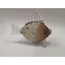 Deko-Figur Romimex Braun Glas Fisch 25 x 10 x 20 cm