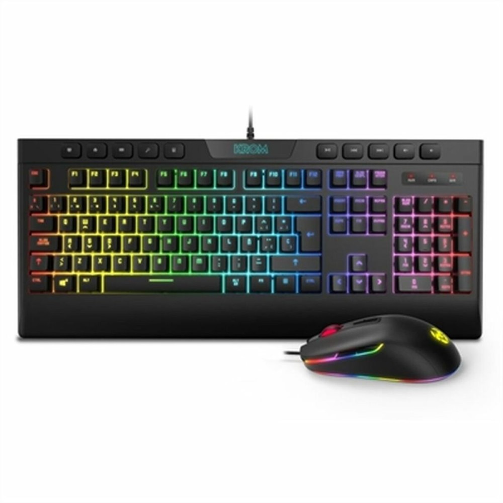 Clavier et Souris Gaming Krom Kalyos RGB Noir