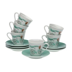 Ensemble de tasses à café Versa Bicyclette 6 Unités Porcelaine