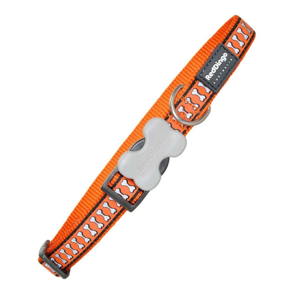 Dog collar Red Dingo Bone Reflective Orange (1,2 x 20-32 cm)