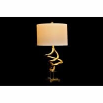 Tischlampe DKD Home Decor Weiß Gold Harz Kristall 50 W 220 V 38 x 38 x 75 cm