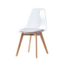 Chaise de Salle à Manger DKD Home Decor Gris Bois Polycarbonate 54 x 47 x 81 cm