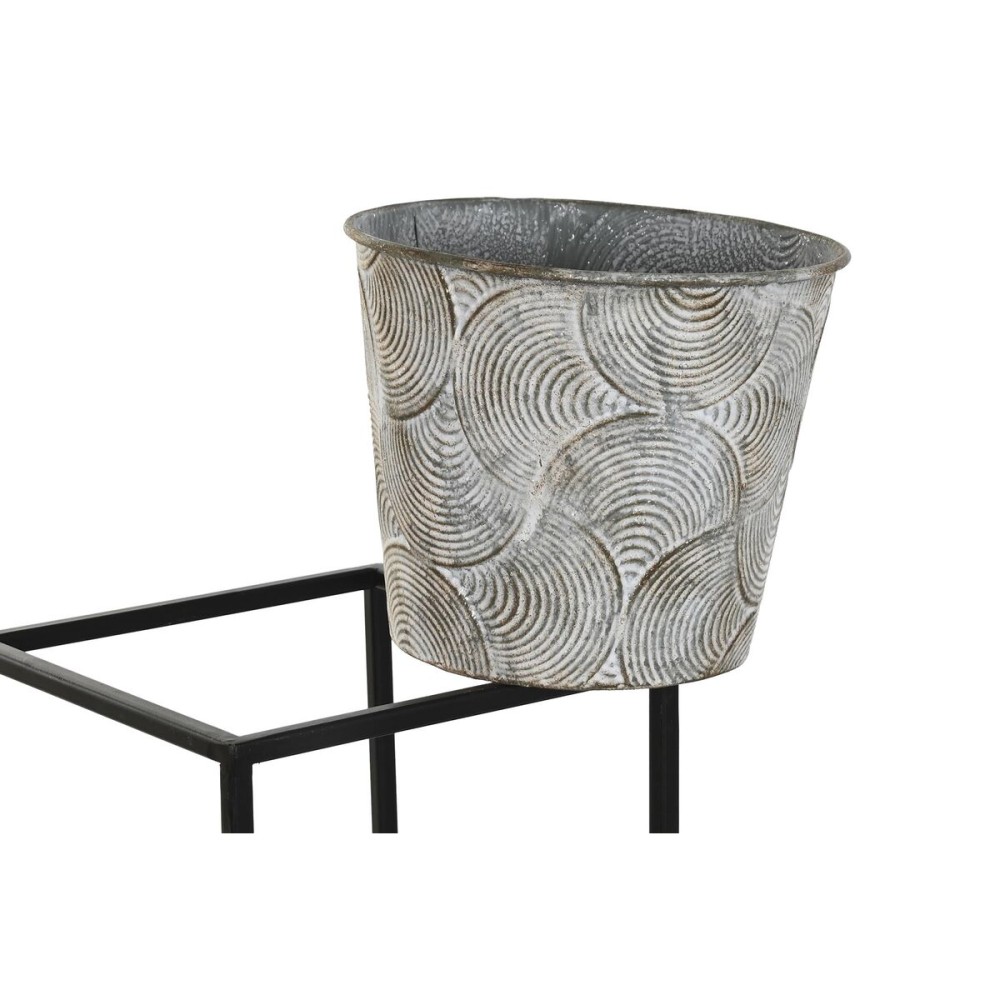 Planter DKD Home Decor Grey Metal Worn 34 x 34 x 71 cm Circular