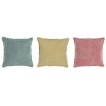 Kissen DKD Home Decor Gelb grün Rosa Randbereich 45 x 10 x 45 cm (3 Stück)