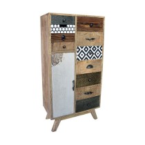 Schubladenschrank DKD Home Decor Metall Mango-Holz Kolonial 55 x 30 x 110 cm