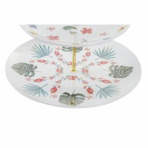 Coupe à fruits DKD Home Decor Multicouleur Métal Porcelaine Tropical 27 x 27 x 34 cm