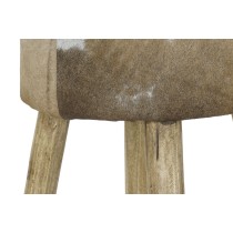 Stool DKD Home Decor White Brown Natural Leather Wood 42 x 42 x 77 cm