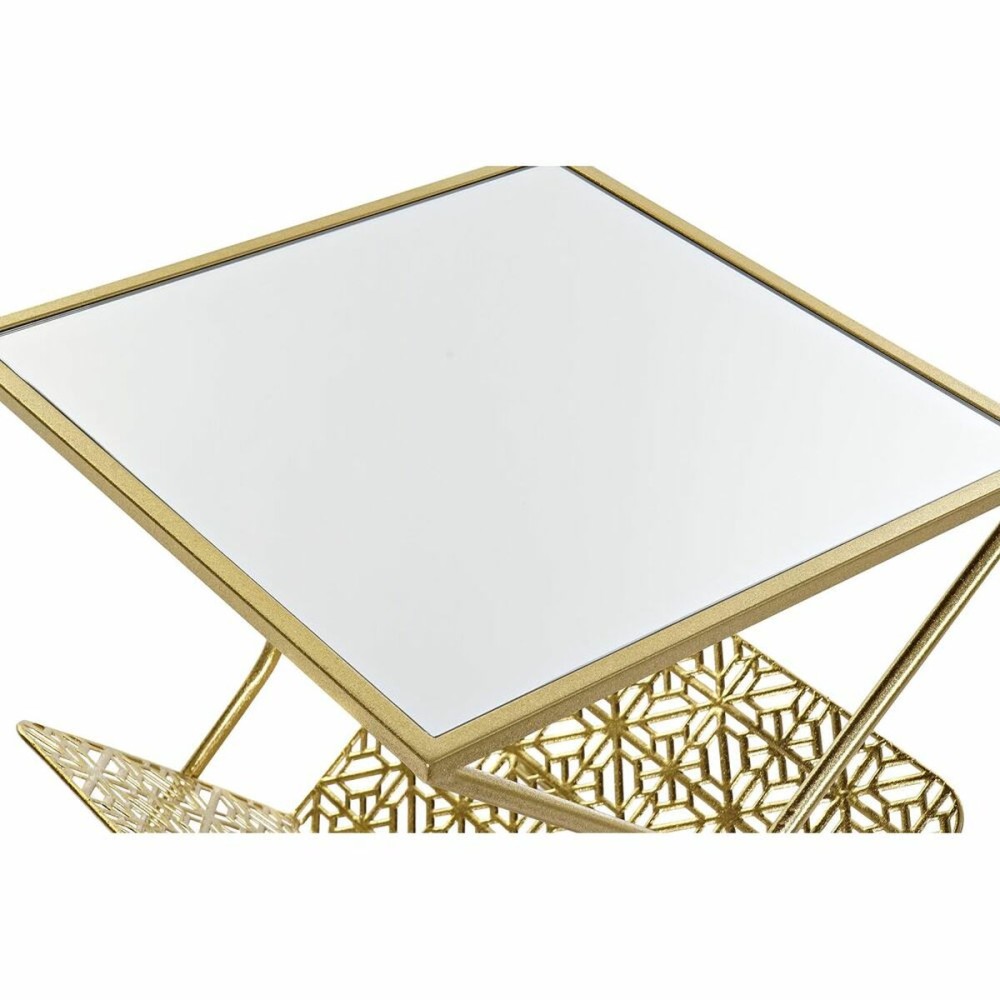 Magazine rack DKD Home Decor Golden Metal Mirror 45 x 45 x 55 cm