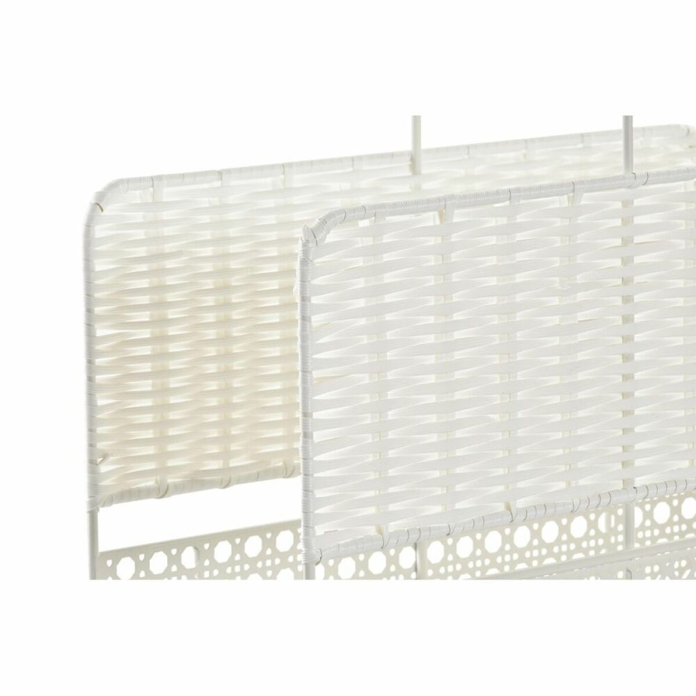 Magazine rack DKD Home Decor White Natural Metal wicker Boho 36,5 x 15 x 41 cm