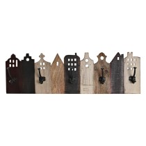 Wall mounted coat hanger DKD Home Decor White Natural Dark brown Wood Metal 83,5 x 10 x 25 cm