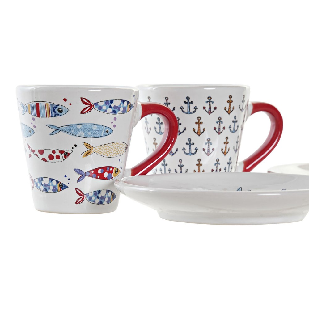 Tasse DKD Home Decor Multicouleur Métal Grès 130 ml