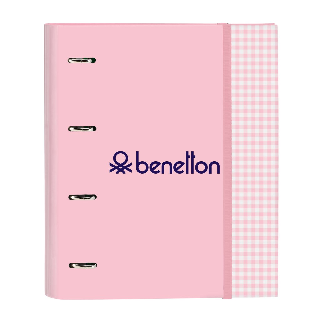 Reliure à anneaux Benetton Vichy A4 Rose (27 x 32 x 3.5 cm)