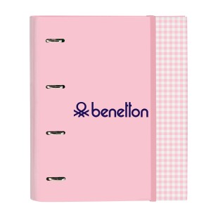 Ring binder Benetton Vichy A4 Pink (27 x 32 x 3.5 cm)