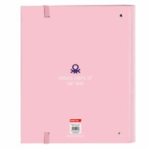 Ring binder Benetton Vichy A4 Pink (27 x 32 x 3.5 cm)