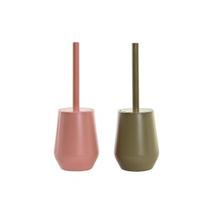 Toilet Brush DKD Home Decor Green Pink polystyrene 12 x 12 x 34,5 cm (2 Units)