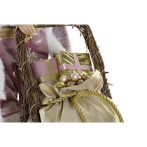 Weihnachtsschmuck DKD Home Decor Bunt Rosa Gold Holz Metall Weihnachtsmann 30 x 40 cm 42 x 25 x 48 cm