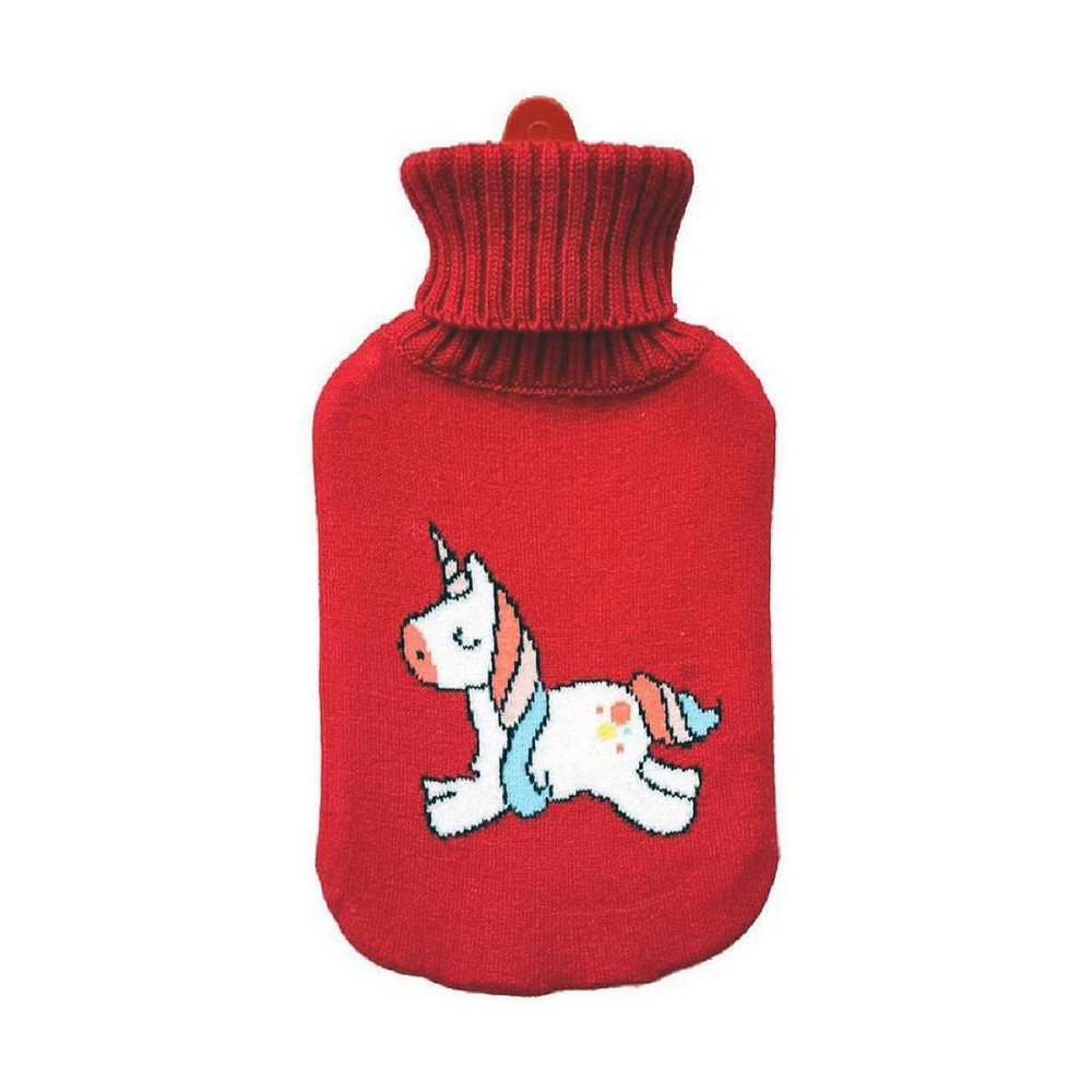 Hot Water Bottle EDM 76778 Red Unicorn Wool 2 L Plastic