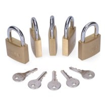 Key padlock EDM 85245 Brass 40 x 23 mm (5 Units)