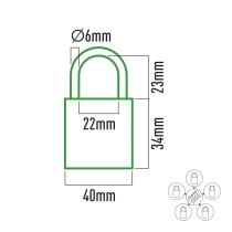 Verrouillage des clés EDM 85245 Laiton 40 x 23 mm (5 Unités)