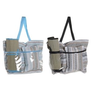 Beach Bag DKD Home Decor Blue Brown Green Grey Mint PVC Canvas 44 x 23 x 62 cm (2 Units)