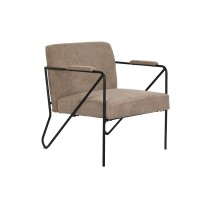 Armchair DKD Home Decor Metal Brown Polyester (64 x 69,5 x 76 cm)