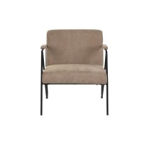 Armchair DKD Home Decor Metal Brown Polyester (64 x 69,5 x 76 cm)