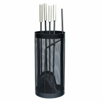 Acessoires de cheminée DKD Home Decor Noir Acier inoxydable Acier 11 x 2 x 51 cm (4 Pièces)