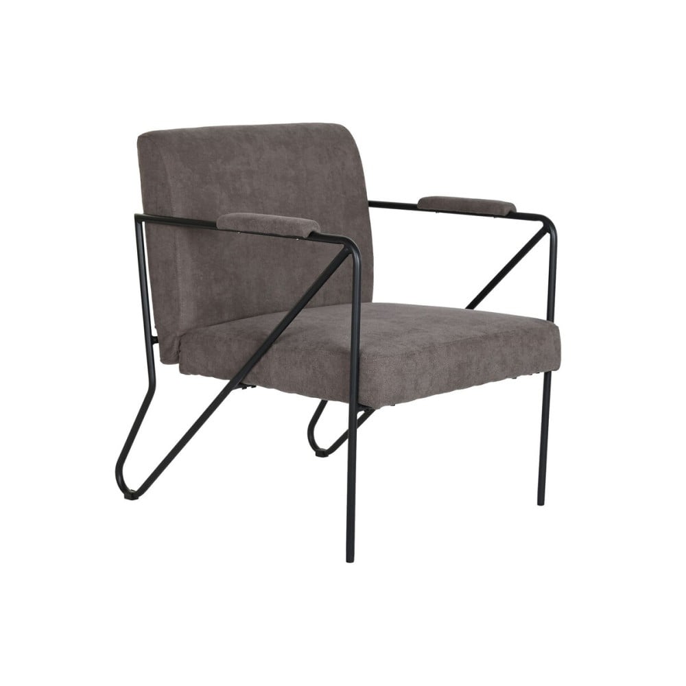 Fauteuil DKD Home Decor Gris Métal Polyester (64 x 69,5 x 76 cm)