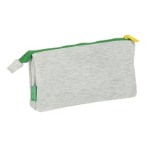 Trousse Fourre-Tout Triple Benetton Pop Gris (22 x 12 x 3 cm)