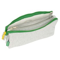 Trousse Fourre-Tout Triple Benetton Pop Gris (22 x 12 x 3 cm)