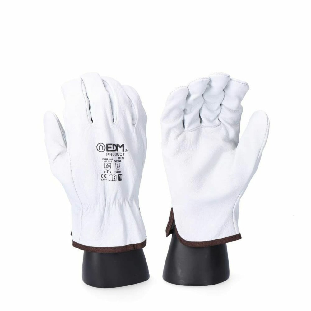 Work Gloves EDM White Cowhide Transporter