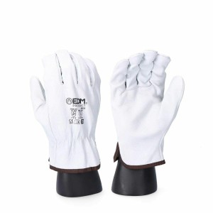 Work Gloves EDM Transporter White Cowhide