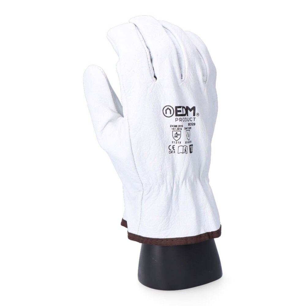 Gants de travail EDM Blanc Peau de vache Transport