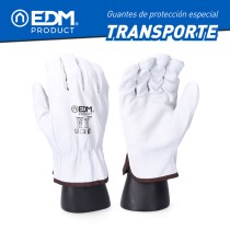 Gants de travail EDM Transport Blanc Peau de vache