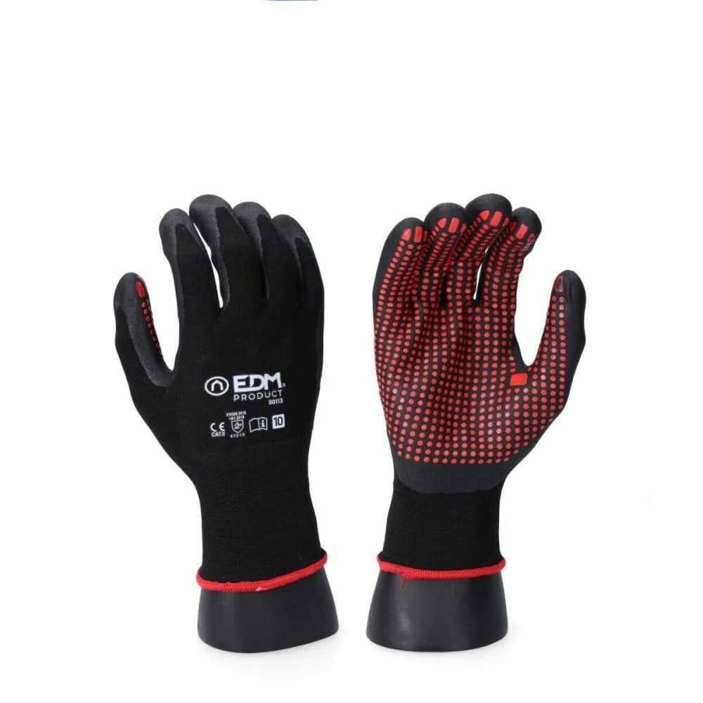 Gants de travail EDM Nitrile Métal Industriels Noir Lycra