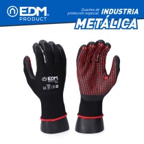 Gants de travail EDM Nitrile Métal Industriels Noir Lycra