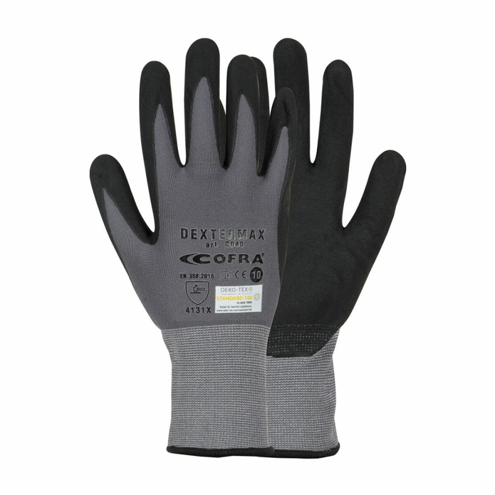 Gants de travail Cofra Dextermax Gris Nylon Nitrile