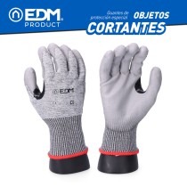 Gants de travail EDM K-Rock Anti-coupure Gris Polyuréthane Nitrile